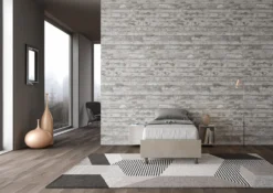 Letto 80x190cm singolo sommier in microfibra sabbia beige LIT3