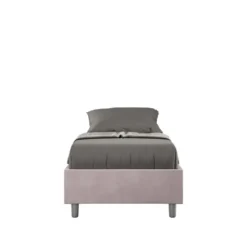 Letto 80x190cm singolo sommier in microfibra glicine lilla LIT3