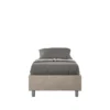 Letto 80x200cm singolo sommier in microfibra sabbia beige LIT7