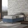 Letto 80x200cm singolo sommier in microfibra blu LIT7