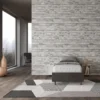 Letto 90x190cm singolo sommier in microfibra grigio LIT93