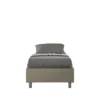Letto 80x210cm singolo sommier in similpelle cappuccino LIT9