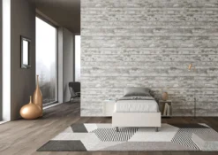 Letto 80x200cm singolo sommier in similpelle bianco LIT5
