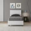 Letto 80x200cm singolo testiera dritta effetto legno bianco frassino LIT79