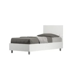 Letto 80x190cm singolo testiera dritta effetto legno bianco frassino LIT77