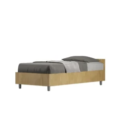 Letto 80x200cm singolo testiera in nobilitato effetto legno quercia LIT75