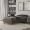 Letto 80x200cm singolo testiera in nobilitato effetto legno noce LIT75