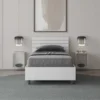 Letto 80x200cm testiera dritta effetto legno bianco frassino LIT87