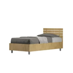 Letto 80x190cm testiera dritta effetto legno quercia LIT85