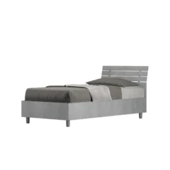 Letto 80x190cm testiera inclinata design moderno cemento LIT89