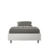 Letto 120x210cm una piazza e mezza sommier in similpelle bianco LIT143