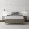 Letto 120x200cm una piazza e mezza sommier in similpelle cappuccino LIT139