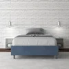 Letto 120x200cm una piazza e mezza sommier in microfibra blu LIT141