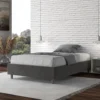 Letto 120x190cm una piazza e mezza sommier in microfibra grigio LIT137