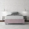 Letto 120x190cm una piazza e mezza sommier in microfibra glicine lilla LIT137
