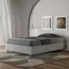 Letto 120x200cm una piazza e mezza testiera moderna cemento LIT239
