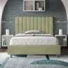Letto 120x200cm una piazza e mezzo con testiera trapuntata in microfibra tè verde LIT231
