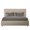 Letto 160x200 matrimoniale con giroletto imbottito in similpelle tortora LIT449