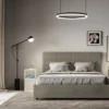 Letto 160x200 matrimoniale con giroletto imbottito in similpelle cappuccino LIT449
