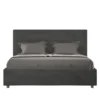 Letto 160x200 matrimoniale con giroletto imbottito in microfibra grigio LIT451