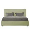 Letto 160x210 matrimoniale con giroletto imbottito in microfibra tè verde LIT455