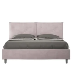 Letto 160x190 matrimoniale contenitore con testiera imbottita con tre bottoni microfibra glicine lilla LIT436