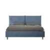 Letto 160x190 matrimoniale contenitore con testiera imbottita con tre bottoni microfibra blu LIT436