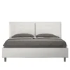 Letto 160x200 matrimoniale contenitore design trapuntato con testiera imbottita e bottoni bianco LIT430