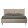 Letto 160x200 matrimoniale con testiera imbottita con tre bottoni similpelle tortora LIT437