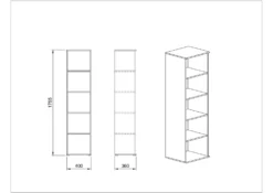 Libreria a colonna alta e stretta rovere chiaro LUI4