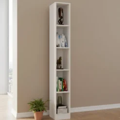 Libreria a colonna 25x182 cm salvaspazio bianco opaco LBT19