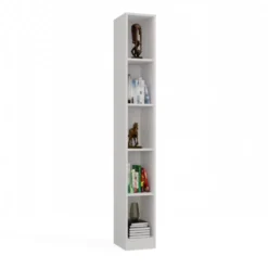 Libreria a colonna 25x182 cm salvaspazio bianco opaco LBT19
