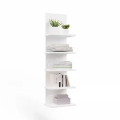 Libreria a muro 29,5x100 cm a 5 ripiani bianco opaco LBT22