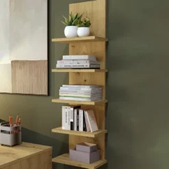 Libreria a muro 29,5x100 cm a 5 ripiani rovere LBT22