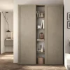 Libreria elegante piccola a parete 136x186 cm argilla e noce LBL5