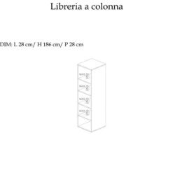 Libreria elegante piccola a parete 136x186 cm argilla e noce LBL5