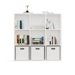 Libreria moderna 110,5 cm quadrata bianco opaco LBT16