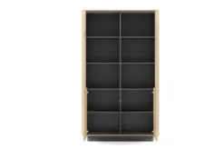 Libreria moderna 113x190 cm con 6 vani a giorno in rovere e nero LBLK2