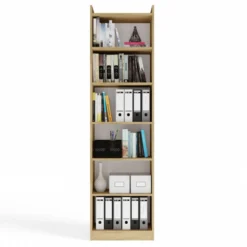 Libreria moderna 50x183 cm 7 ripiani rovere LBT23