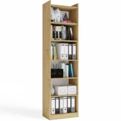 Libreria moderna 50x183 cm 7 ripiani rovere LBT23