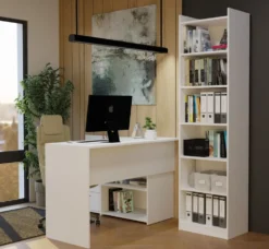 Libreria moderna 50x183 cm 7 ripiani bianco opaco LBT23