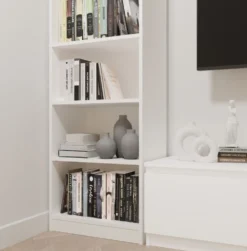 Libreria moderna 50x183 cm 7 ripiani bianco opaco LBT23