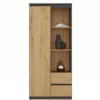 Libreria moderna 80x180x35 cm con anta e cassetti rovere/antracite LBT7
