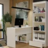 Libreria moderna 65x183x37 cm con cassetto bianco opaco LBT24