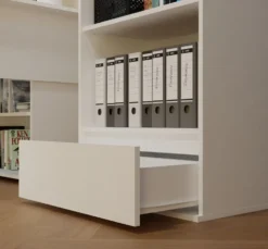 Libreria moderna 65x183x37 cm con cassetto bianco opaco LBT24
