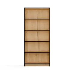 Libreria moderna 80x182x30 cm con 4 ripiani rovere e nero LBT3