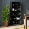 Libreria moderna 80x182x30 cm con 4 ripiani nera LBT3