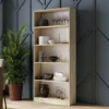 Libreria moderna 80x182x30 cm con 4 ripiani rovere chiaro LBT3