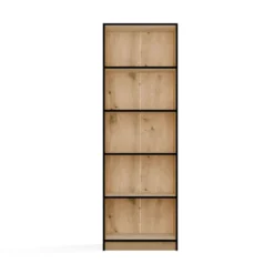 Libreria moderna 60x182x30 cm con ripiani rovere e nero LBT2
