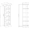 Libreria moderna 60x182x30 cm con 4 ripiani nera LBT2